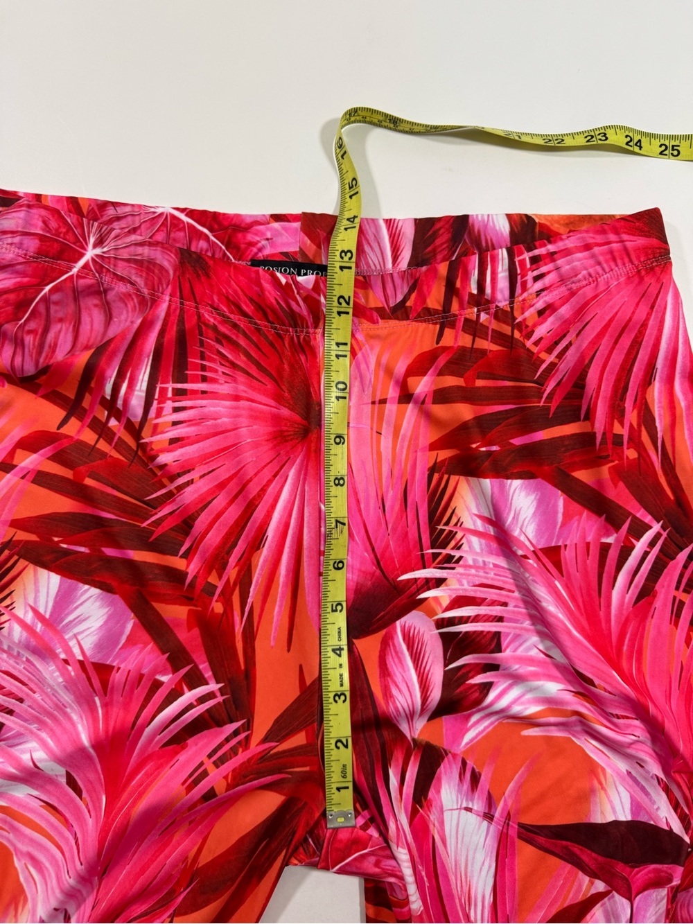 Boston Proper Pocket Palazzo Pants Red Pink Palm Print - Picture 8 of 9